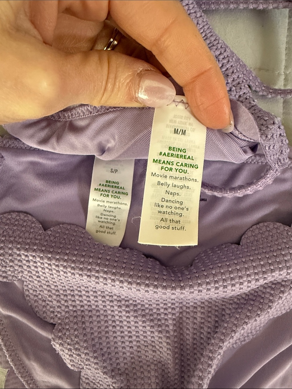 aerie Lavender Scallop-Edge Bikini Set - Picture 4 of 4
